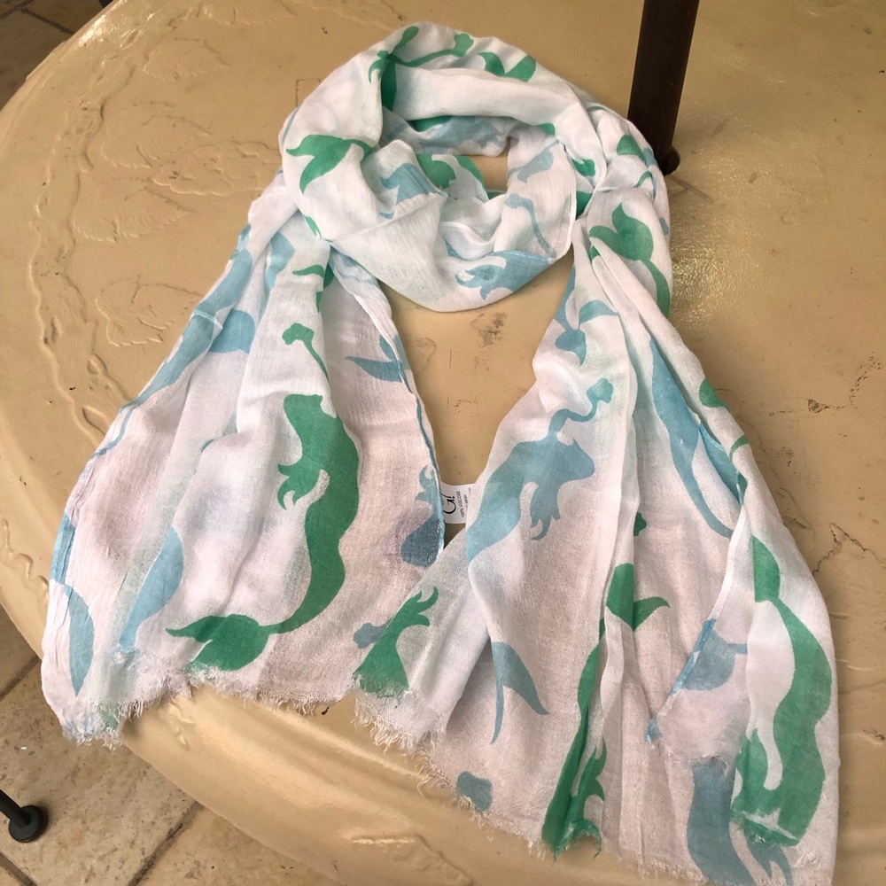 Scarfs with mermaid pattern